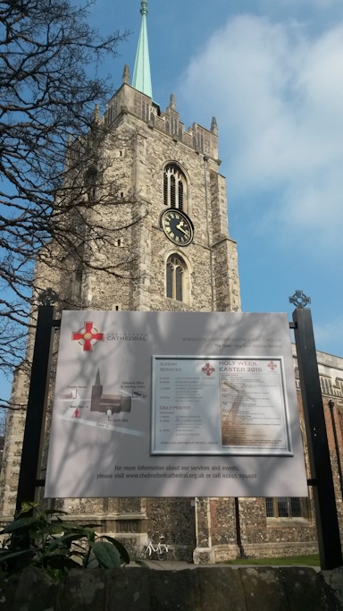 Chelmsford cathedral Post mounted signage