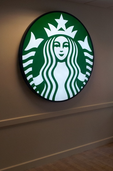Starbucks wall mounted signage