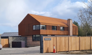 Corten cladding at Great Eversdean