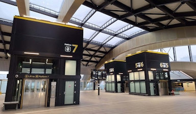 Perforated Cladding at Gatwick Airport Entrance