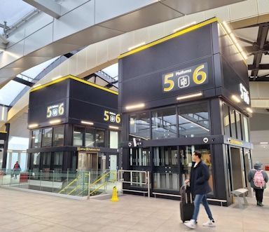 Perforated Cladding at Gatwick Airport Entrance