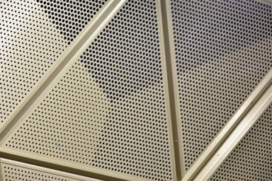 Perforated Cladding at Gatwick Airport close up