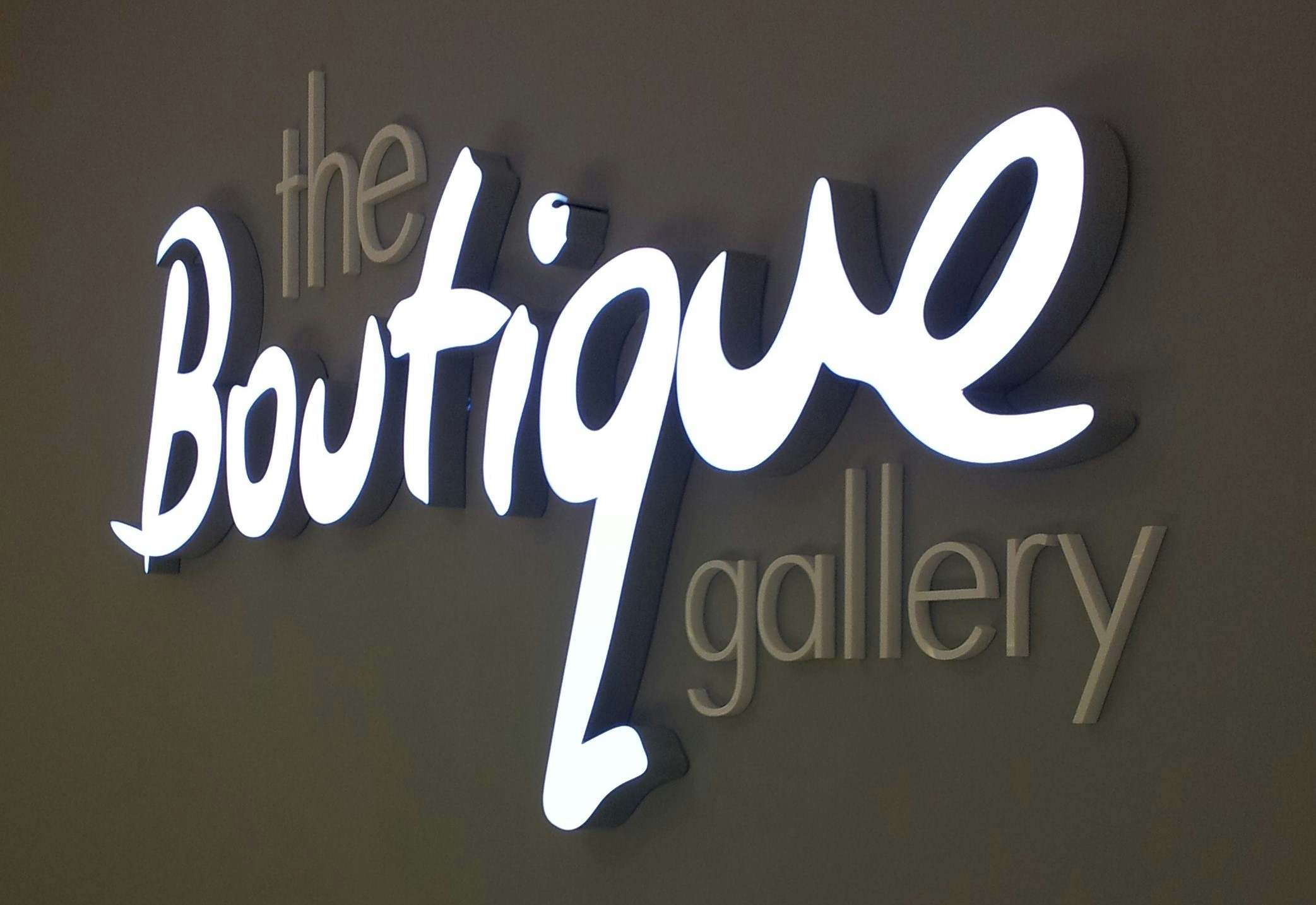 Boutique Gallery Face Signage