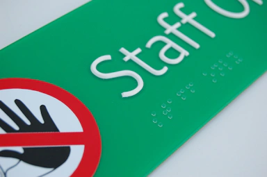 Braille Regulatory Signage