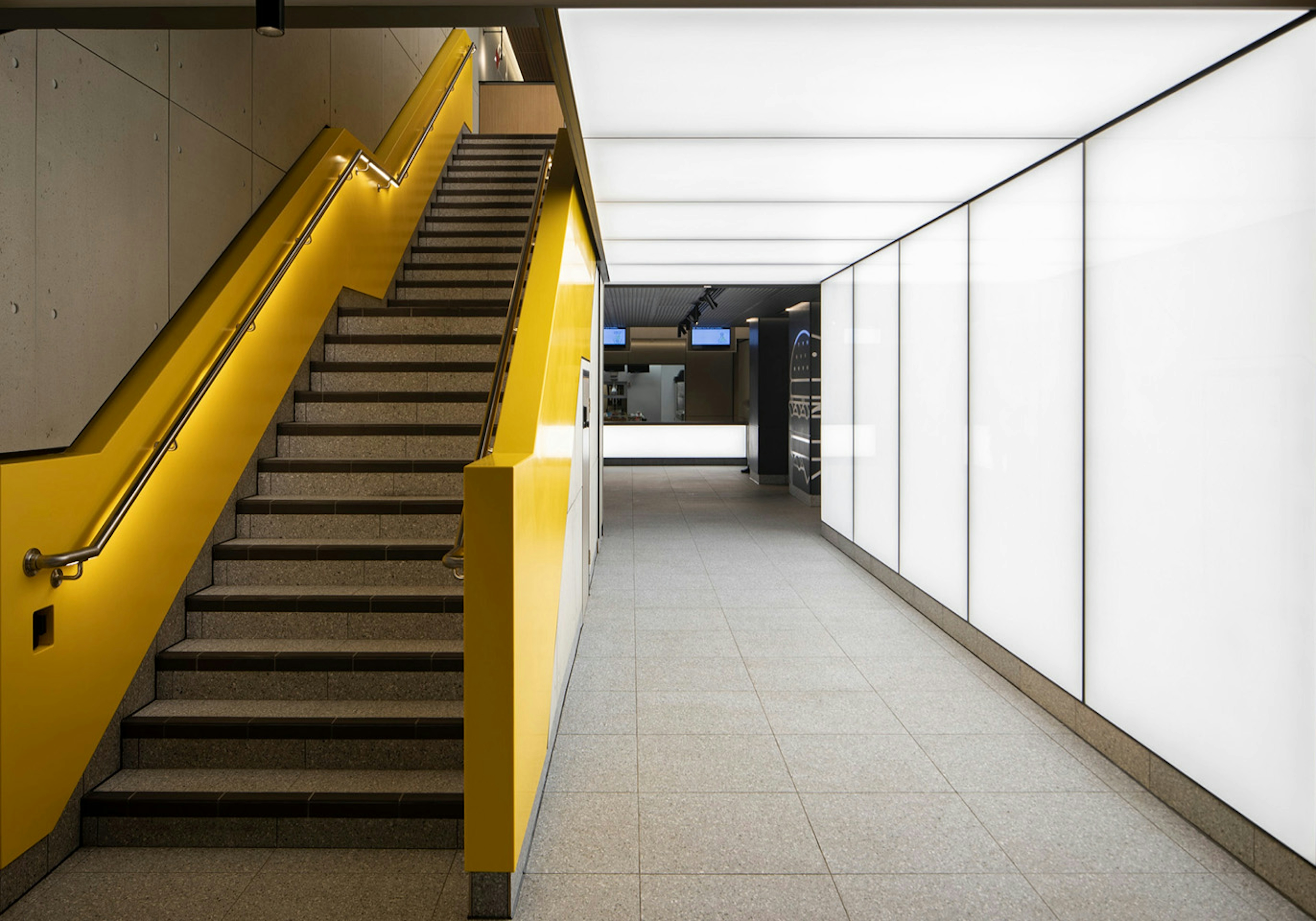 Flagship restaurant LED light boxes and stairs