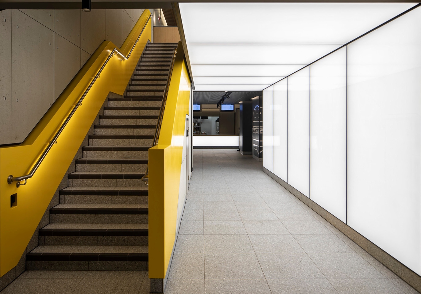 Flagship restaurant LED light boxes and stairs