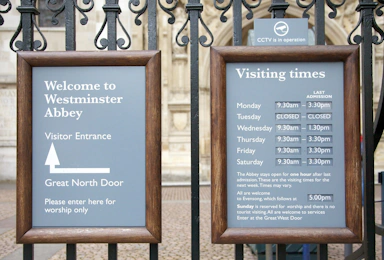 Westminster Abbey Informational Signage